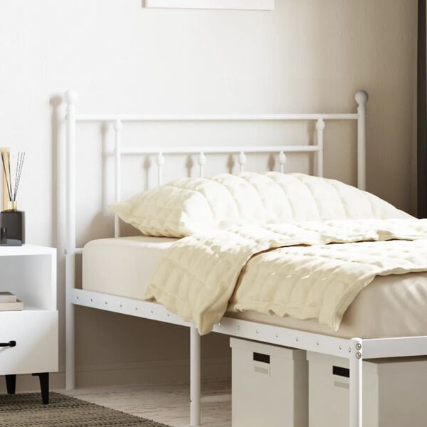 vidaXL T&ecirc;te de lit de remplacement m&eacute;tal blanc 100 cm