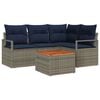vidaXL Ensemble de canap&eacute; de jardin 5 pc Gris polyrotin