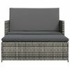 vidaXL Salon de jardin 2 pcs avec coussins Résine tressée Gris