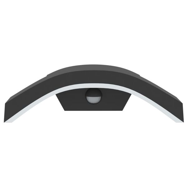 vidaXL Appliques murales LED d'ext&eacute;rieur avec capteurs 2 pcs noir