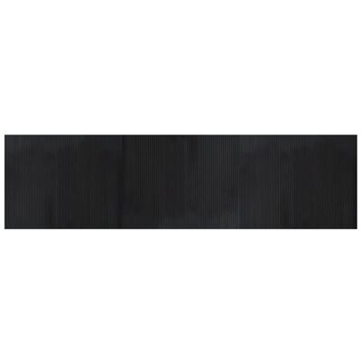 vidaXL Tapis rectangulaire noir 80x300 cm bambou