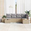 vidaXL Ensemble de canap&eacute; de jardin avec coussin Beige polyrotin