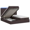vidaXL Lit coffre avec matelas et LED Marron fonc&eacute; 200 x 200 cm Tissu