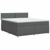 vidaXL Lit boxspring avec matelas Gris fonc&eacute; 160 x 200 cm Tissu
