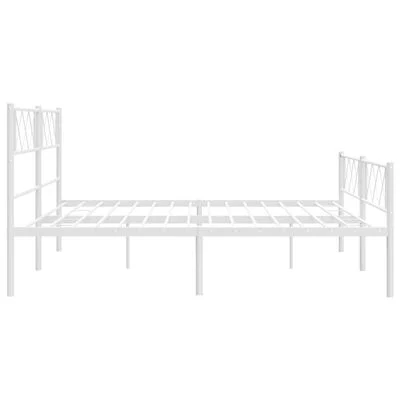 vidaXL Cadre de lit métal sans matelas et pied de lit blanc 180x200 cm