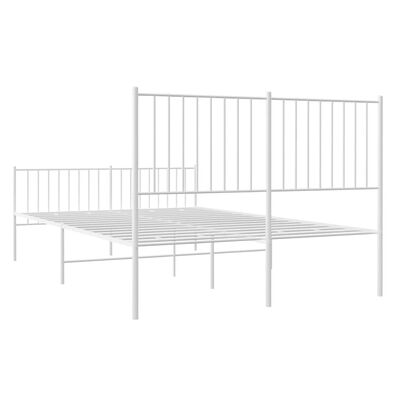vidaXL Cadre de lit métal avec tête de lit/pied de lit blanc 135x190cm