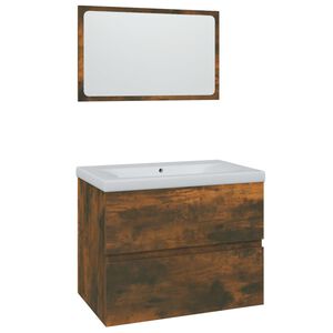 vidaXL Meubles de salle de bain Ch&ecirc;ne fum&eacute; Bois d'ing&eacute;nierie
