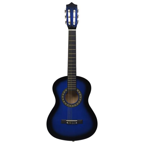 vidaXL Guitare classique avec sac de débutants et enfants Bleu 1/2 34"