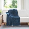 vidaXL Jet&eacute; Bleu marine 130 x 150 cm Toison