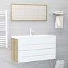 vidaXL Ensemble de meubles de salle de bain 2pcs blanc et ch&ecirc;ne sonoma