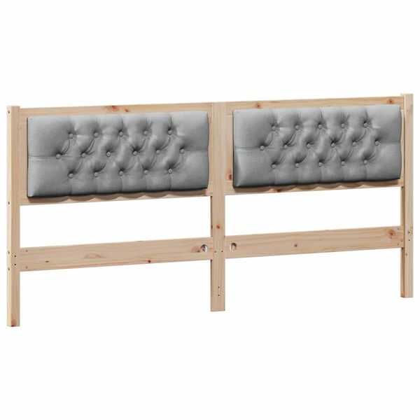 vidaXL T&ecirc;te de lit Marron et gris clair 180 cm Bois massif en pin