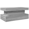 vidaXL Table basse avec lumi&egrave;res LED gris sonoma 90x50x40 cm