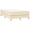 vidaXL Sommier &agrave; lattes de lit avec matelas cr&egrave;me 120x190 cm tissu