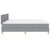 vidaXL Lit &agrave; ressort LED avec matelas Gris clair 200 x 200 cm tissu