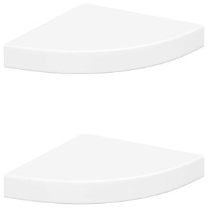 vidaXL &Eacute;tag&egrave;res d'angle flottantes 2 pcs blanc 25x25x3,8 cm MDF
