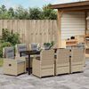 vidaXL Ensemble de salle &agrave; manger pour jardin 9 pcs polyrotin