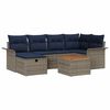 vidaXL Ensemble de canap&eacute; de jardin 7 pc Gris polyrotin