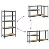 vidaXL &Eacute;tag&egrave;res de rangement 5 niveaux 2 pcs Anthracite Acier et bois