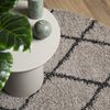 vidaXL Tapis shaggy &agrave; poils longs moderne beige et anthracite &Oslash; 120 cm