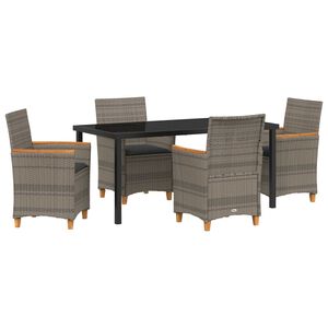 vidaXL Ensemble de salle &agrave; manger pour jardin 5 pcs Gris polyrotin