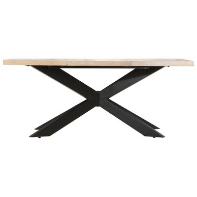 vidaXL Table à dîner 180x90x76 cm Bois de manguier massif blanchi