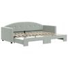 vidaXL Lit de jour avec gigogne sans matelas gris clair 80x200 cm