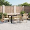 vidaXL Ensemble &agrave; manger de jardin et coussins 7 pcs beige poly rotin