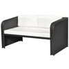 vidaXL Salon de jardin 4 pcs avec coussins R&eacute;sine tress&eacute;e Noir