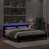 vidaXL Cadre de lit avec LED Ch&ecirc;ne noir 200 x 200 cm Bois d'ing&eacute;nierie