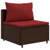 vidaXL Salon de jardin avec coussins 7 pcs marron résine tressée