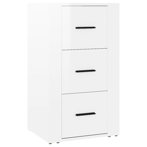 vidaXL Buffet Blanc brillant 40x33x70 cm Bois d'ing&eacute;nierie