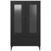 vidaXL Buffet haut noir 70x31x115 cm bois d'ing&eacute;nierie