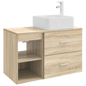 vidaXL Ensemble de mobilier de salle de bain 2 pcs Ch&ecirc;ne Sonoma