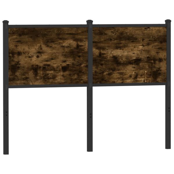 vidaXL T&ecirc;te de lit de remplacement ch&ecirc;ne fum&eacute; 120 cm bois d'ing&eacute;nierie et acier