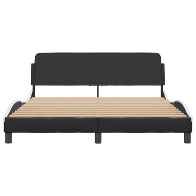 vidaXL Cadre de lit sans matelas noir et blanc 160x200 cm similicuir