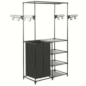vidaXL Porte-v&ecirc;tements Acier et tissu non-tiss&eacute; 87x44x158 cm Noir