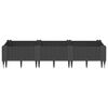 vidaXL Jardini&egrave;re avec piquets noir 125x40x28,5 cm PP