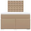 vidaXL Lit &agrave; sommier tapissier avec matelas cappuccino 120x190cm similicuir