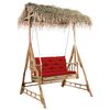 vidaXL Balancelle 2 places feuilles de palmier et coussin 202cm Bambou
