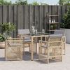 vidaXL Chaises de jardin avec coussins lot de 4 m&eacute;lange beige