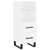 vidaXL Buffet haut Blanc 34,5x34x180 cm Bois d'ing&eacute;nierie