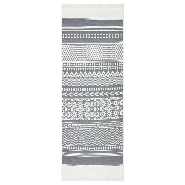 vidaXL Tapis Gris et blanc 100x300 cm Coton