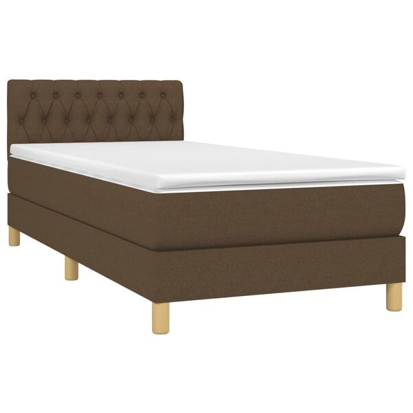 vidaXL Sommier &agrave; lattes de lit avec matelas Marron fonc&eacute; 100x200 cm