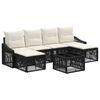 vidaXL Ensemble de canap&eacute; de jardin 7 pc Noir polyrotin