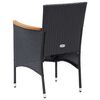 vidaXL Ensemble &agrave; manger de jardin coussins 7pcs R&eacute;sine tress&eacute;e Noir