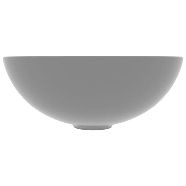 vidaXL Lavabo de salle de bain Céramique Gris clair Rond