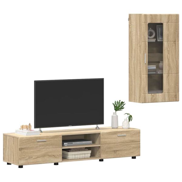 vidaXL Ensemble meuble TV FLORIN Ch&ecirc;ne Sonoma Bois d'ing&eacute;nierie