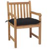 vidaXL Chaises de jardin lot de 8 avec coussins noir Bois teck solide