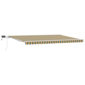vidaXL Auvent r&eacute;tractable Vert et jaune 500 &times; 350 cm
