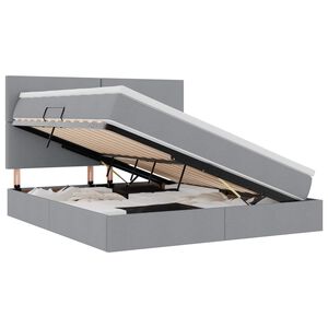 vidaXL Lit avec rangement et matelas Gris clair 180 x 200 cm tissu